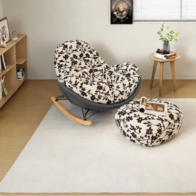 Ergonomically designed Chenille rocking chair | Wayfair North America