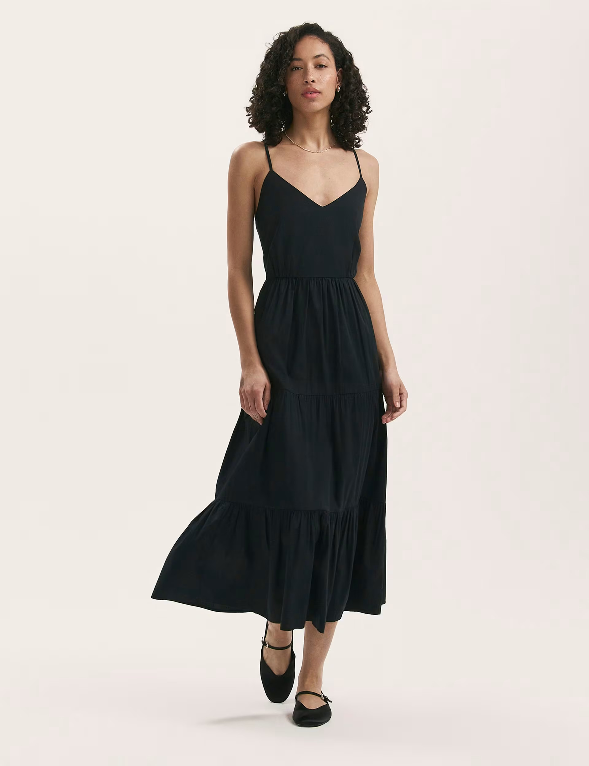 Pure Cotton V-Neck Midi Tiered Dress | Marks & Spencer (UK)