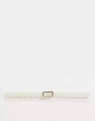 ASOS DESIGN pearl embellished stretch belt | ASOS US