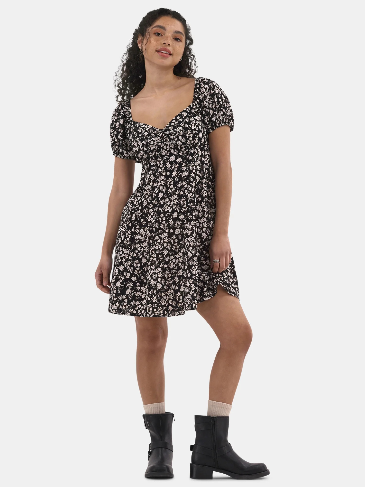 No Boundaries Woven Midi Dress, Women’s | Walmart (US)