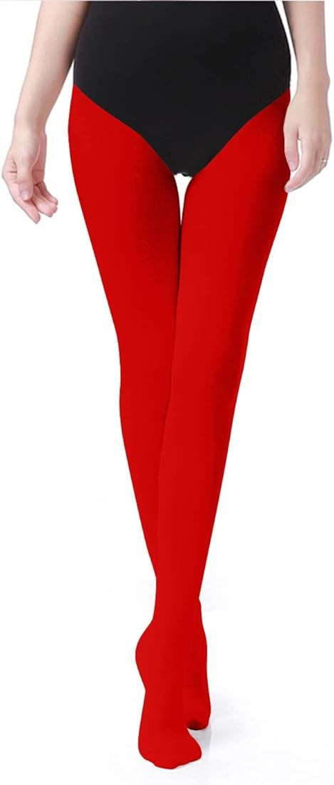 Uttpll Women's Run Resistant 80 Denier Tights Solid Color Dance Stockings Soft Semi Opaque Footed... | Amazon (US)