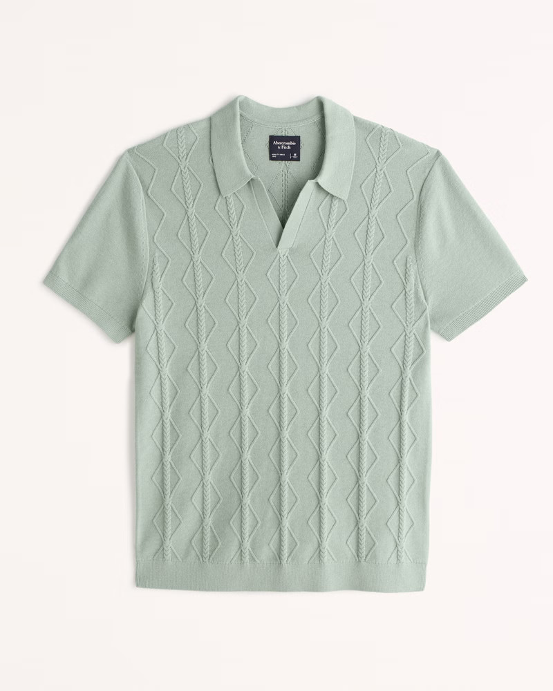 Cable Stitch Sweater Polo | Abercrombie & Fitch (US)