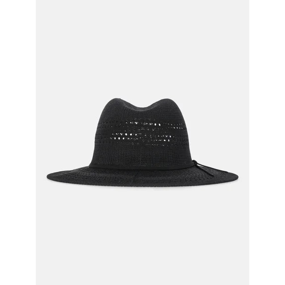 Time and Tru Women's Knit Panama Hat, Black | Walmart (US)