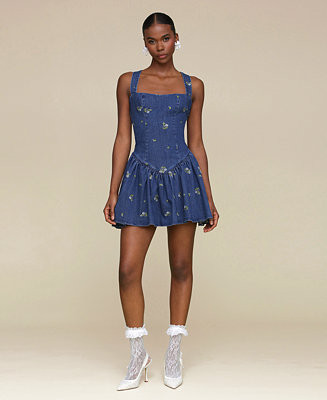 Avec Les Filles Women's Drop-Waist Flounce Romper Dress - Macy's | Macy's