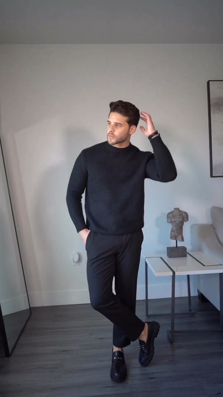 All black men’s outfit for date night/ party 