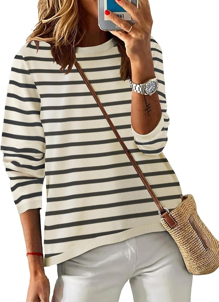 Women's Chic and Elegant Long Sleeve Tops Women's Autumn Round Neck Tunic Top Long | Amazon (FR)