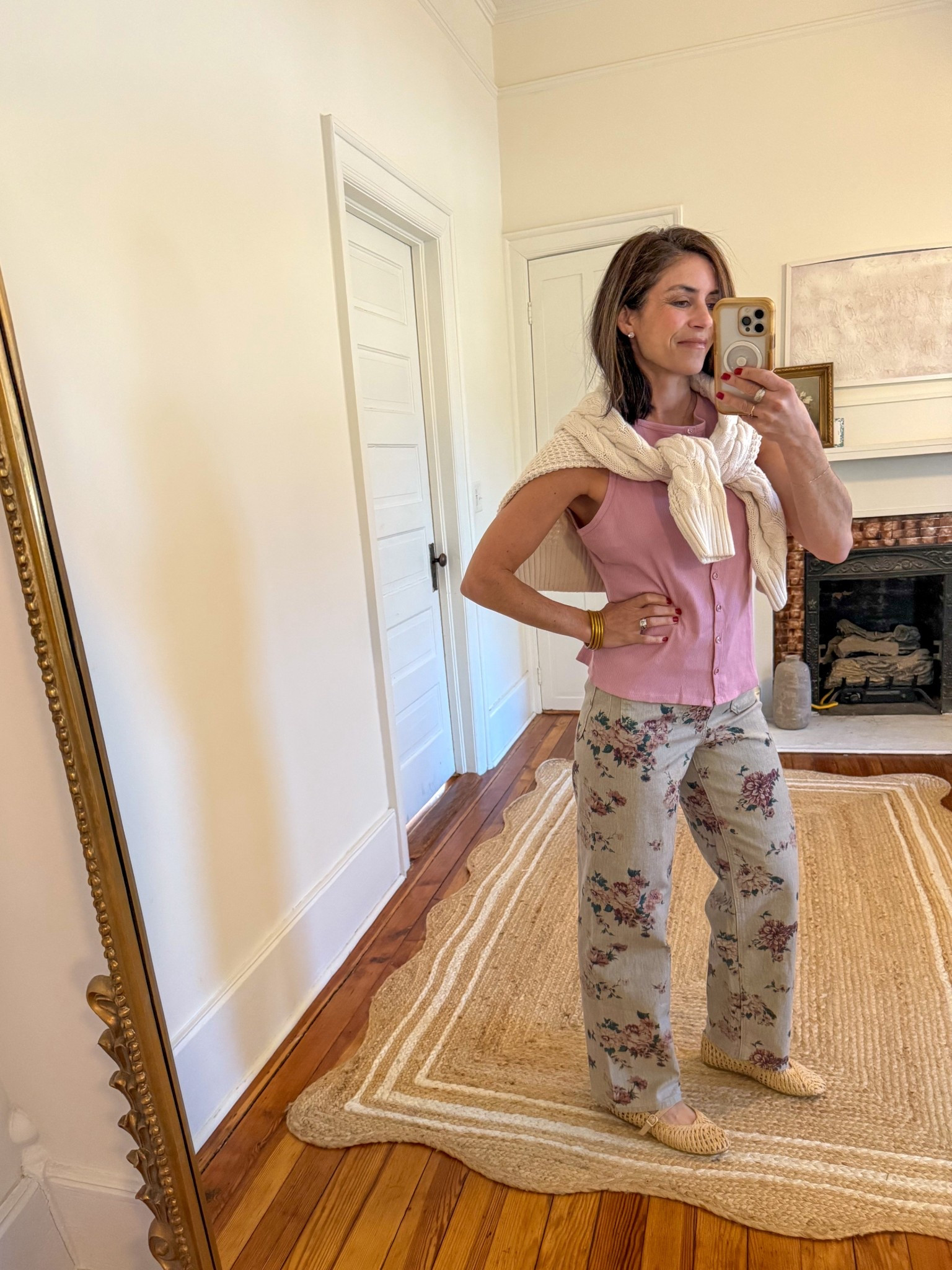 In size 2 denim small top
Target 

#LTKSeasonal #LTKgrwm #LTKmomlife