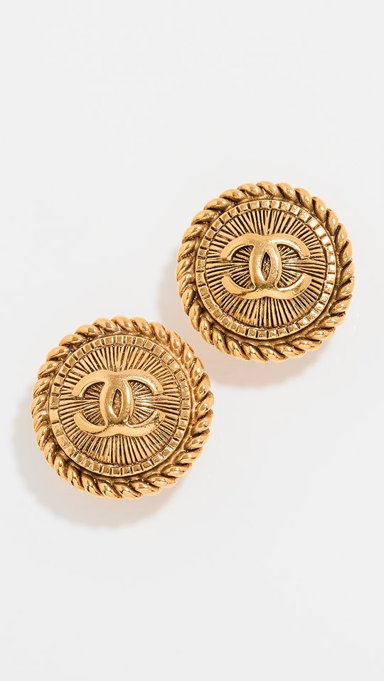 Chanel G Rope Edge Burst Earrings | Shopbop