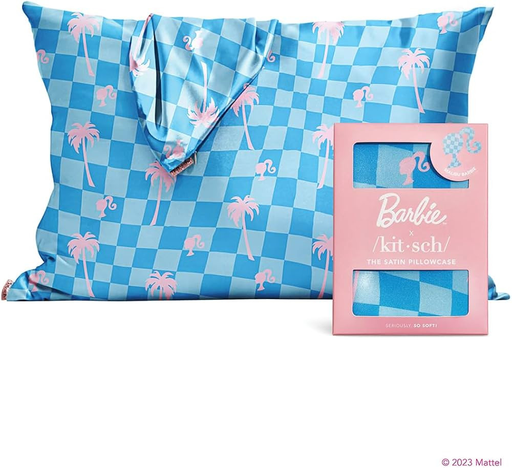 Barbie x Kitsch Satin Pillowcase with Zipper - Softer Than Silk Pillow Cases for Hair and Skin | ... | Amazon (US)