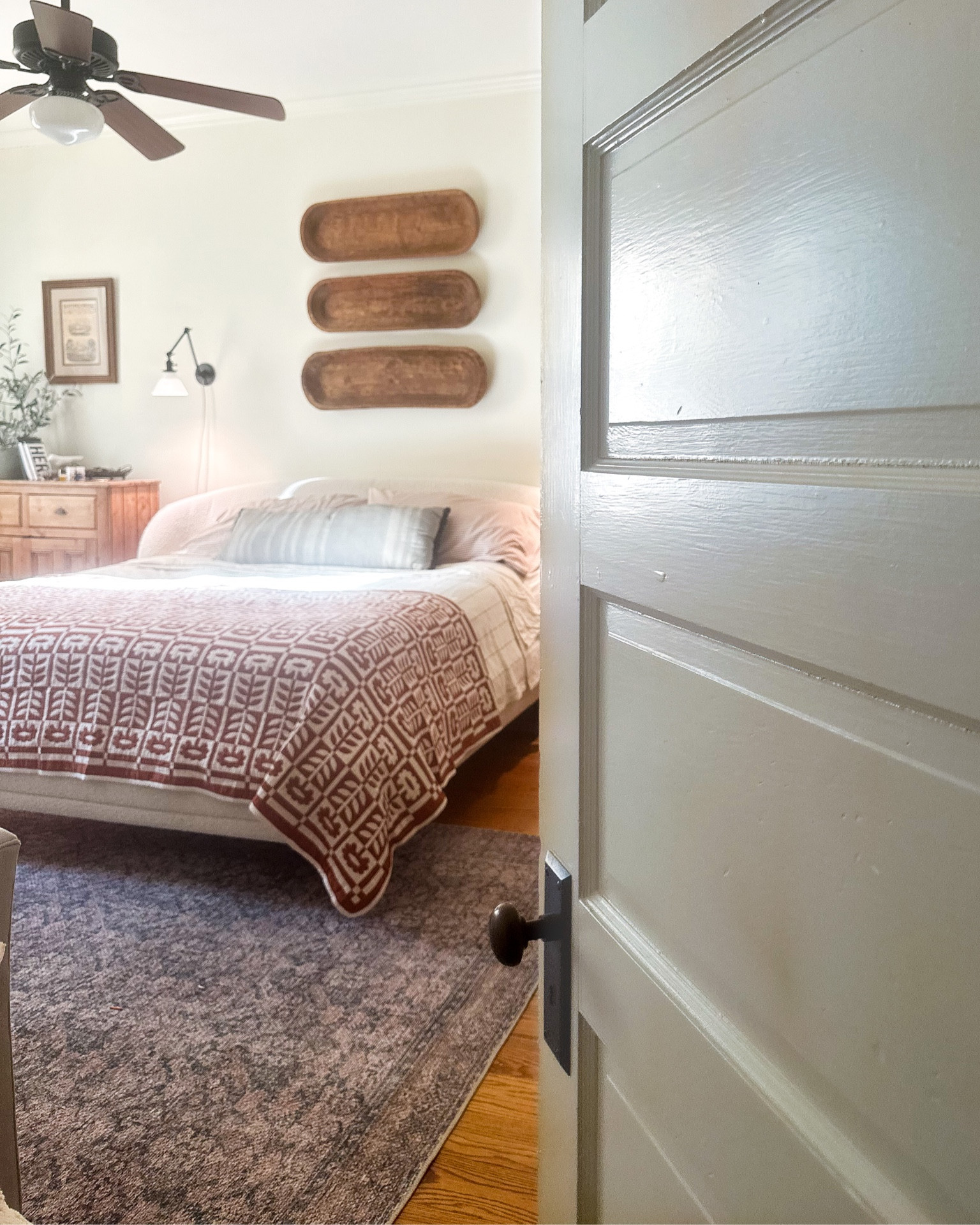 Wallpaper and trim working coming soon, but I love my new bed from Article and bedding from Schoolhouse. #progress  

#LTKhome