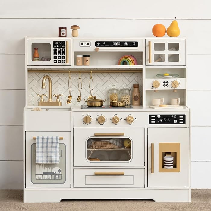 Wooden Play Kitchen for Kids\u2013 Realistic Appliances, Smart Storage & 15 Fun Accessories for I... | Amazon (US)