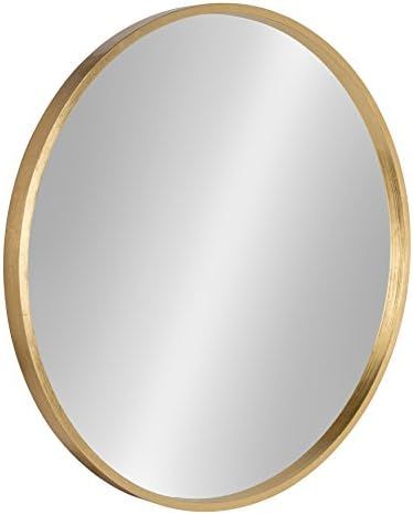 Kate and Laurel Travis Round Wood Wall Mirror, 25.6" Diameter, Gold, Modern Glam Wall Décor Acce... | Amazon (US)