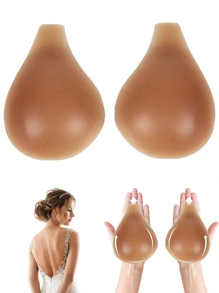 Women's Strapless Sticky Invisible Push Ip Ultra-Thin Silicone Bra Sticky Pasties Nipple Covers | SHEIN
