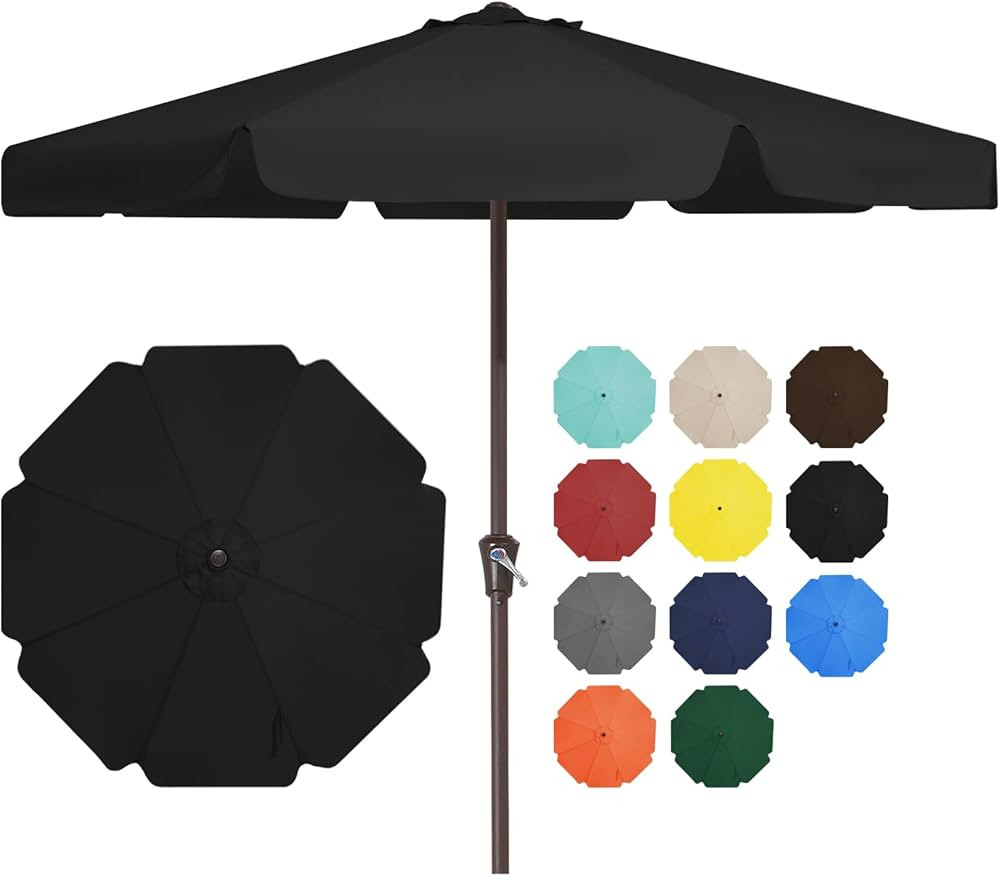 JEAREY 11FT Patio Umbrellas Outdoor Large Market Umbrella With Crank Lift System No Tilt 8 Sturdy... | Amazon (US)