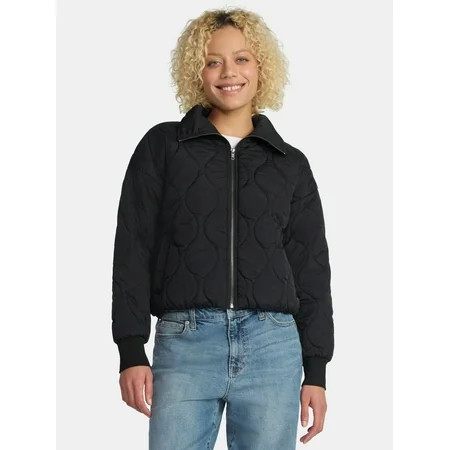 No Boundaries Quilted Jacket, Women's | Walmart (US)