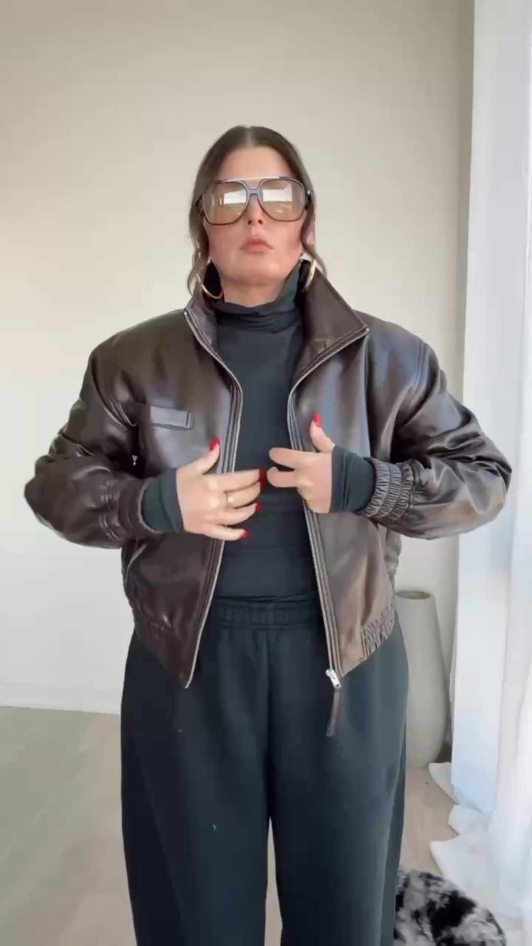 Oversized leather bomber jacletjacket

#LTKSeasonal