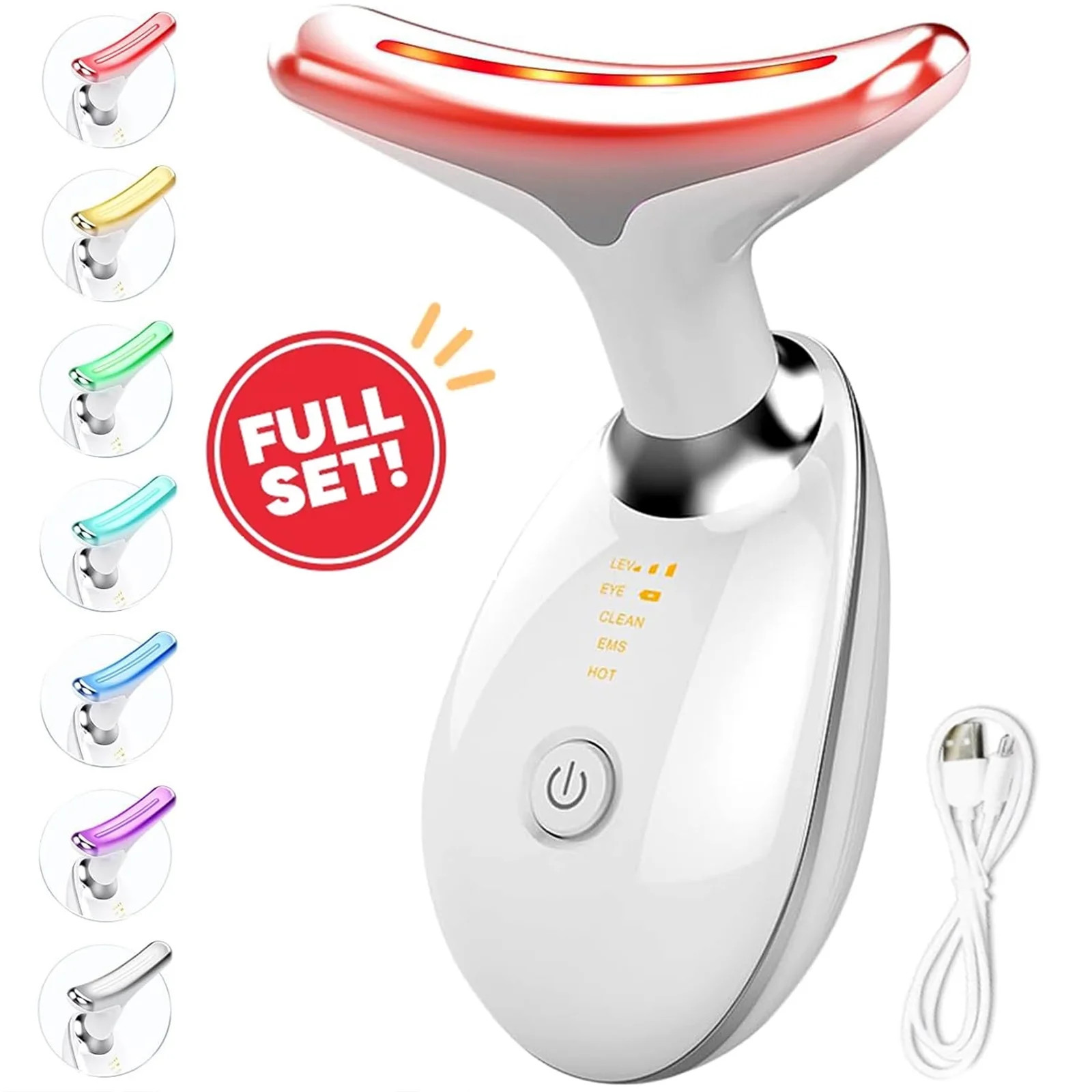 Banome Micro-Glow Facial, 7 Color Led Face Neck Massager, USB Rechargeable Guasha Tool for Face f... | Walmart (US)
