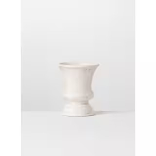 Off-White Ceramic Trumpet Vase | The Home Depot