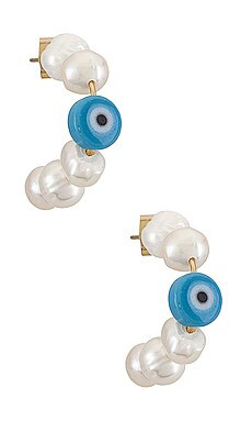 Evil Eye Pearl Hoop Earring
                    
                    Ettika | Revolve Clothing (Global)