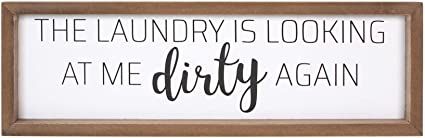 Vilight Laundry Room Decor Rustic Farmhouse Sign Wall Decoration - Funny Housewarming Gifts for N... | Amazon (US)
