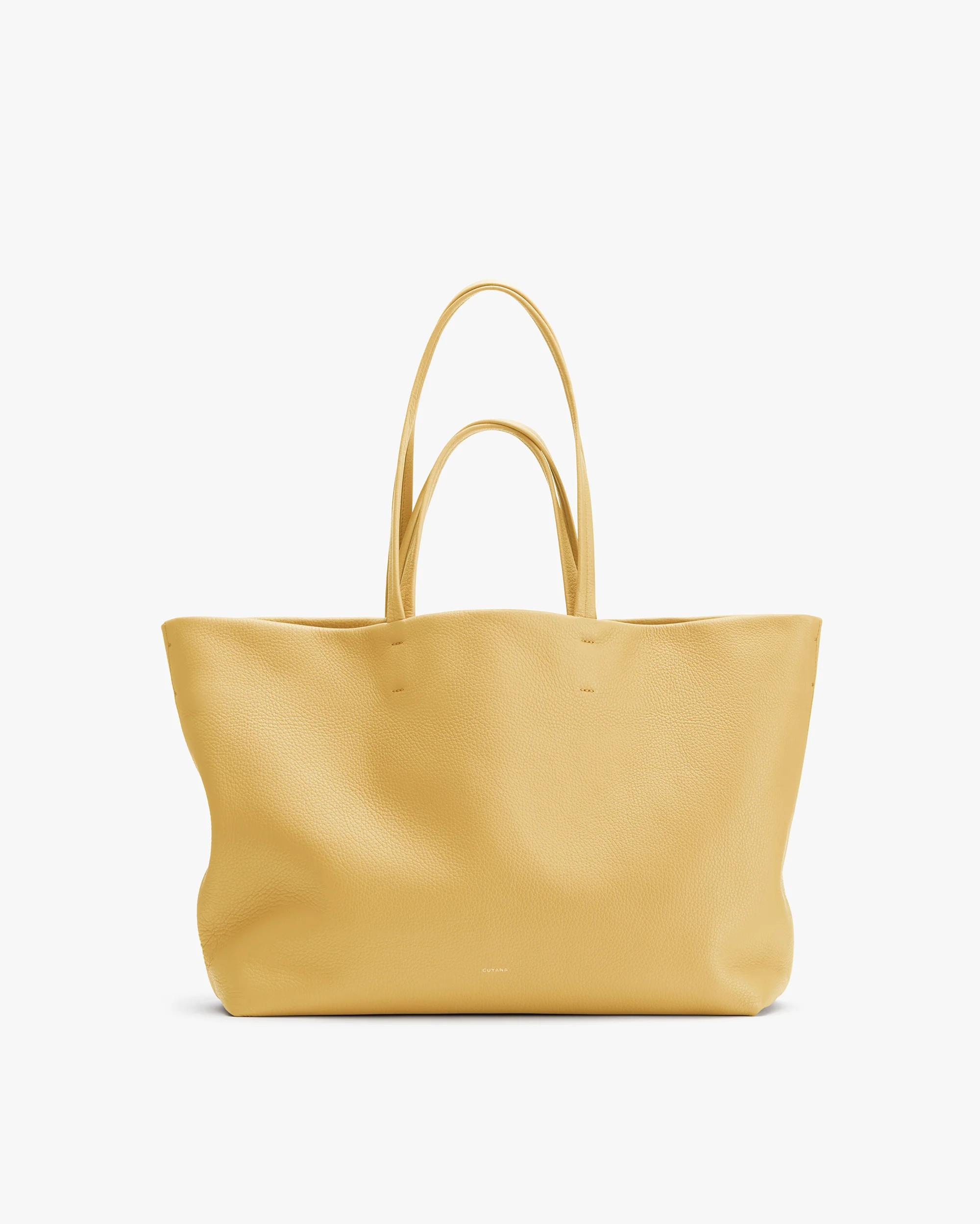 Women's Easy Tote Bag in Yellow | Size: Classic | Pebbled Leather by Cuyana | Cuyana