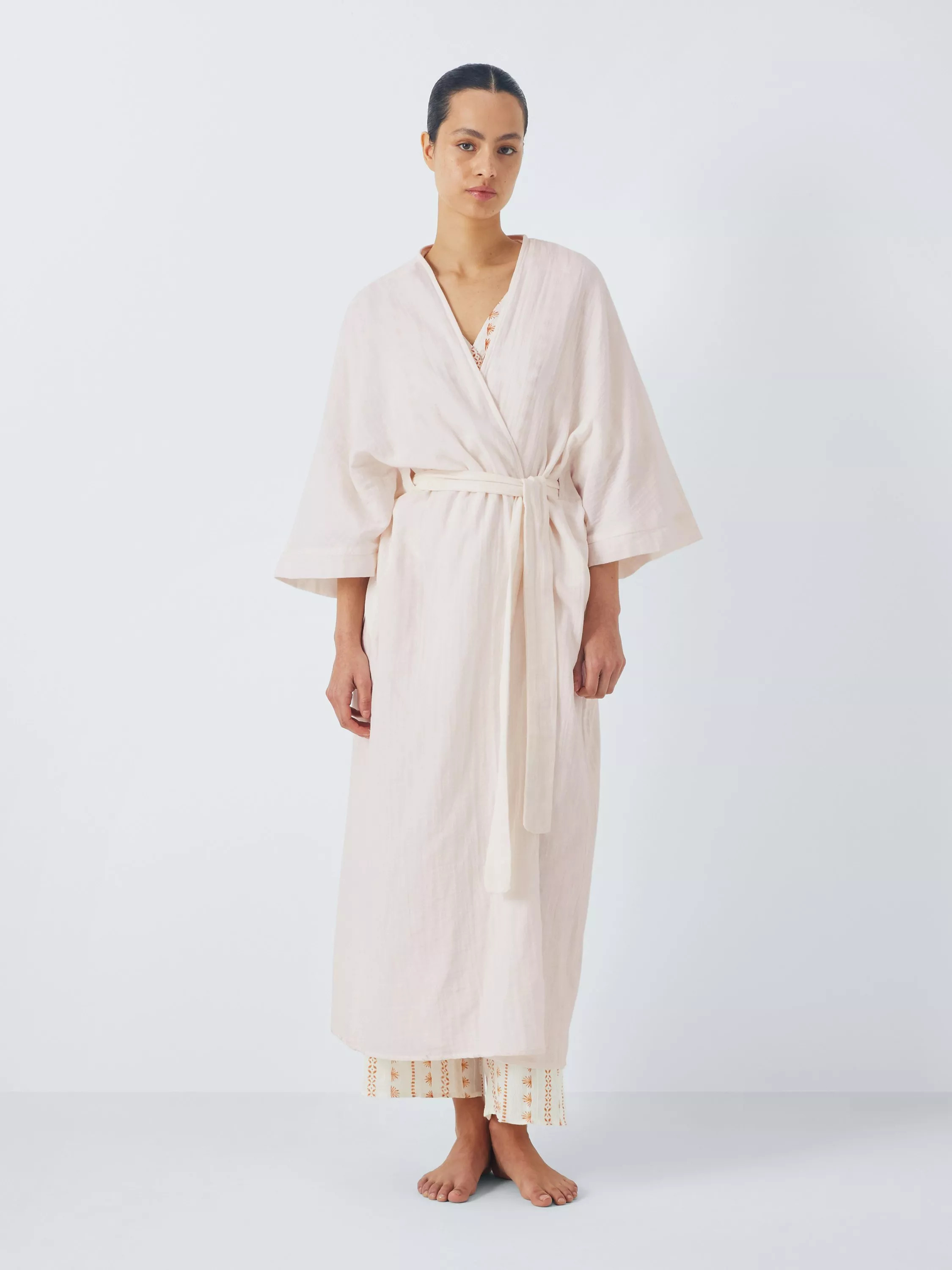 AND/ORByron Maxi Dressing Gown, Ivory | John Lewis (UK)