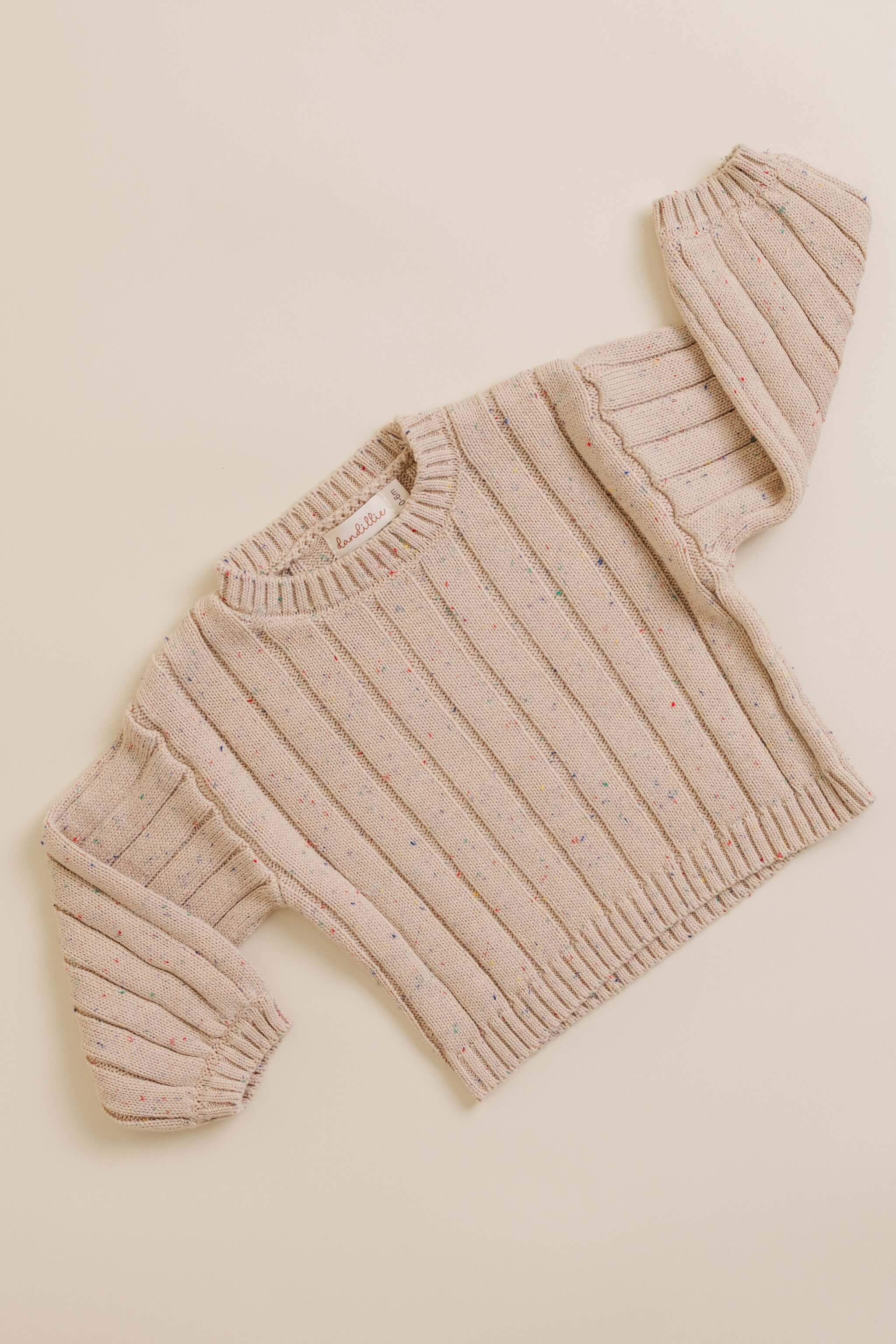 Sprinkle Knit Wide Ribbed Sweater - Hazelnut | Dandillie