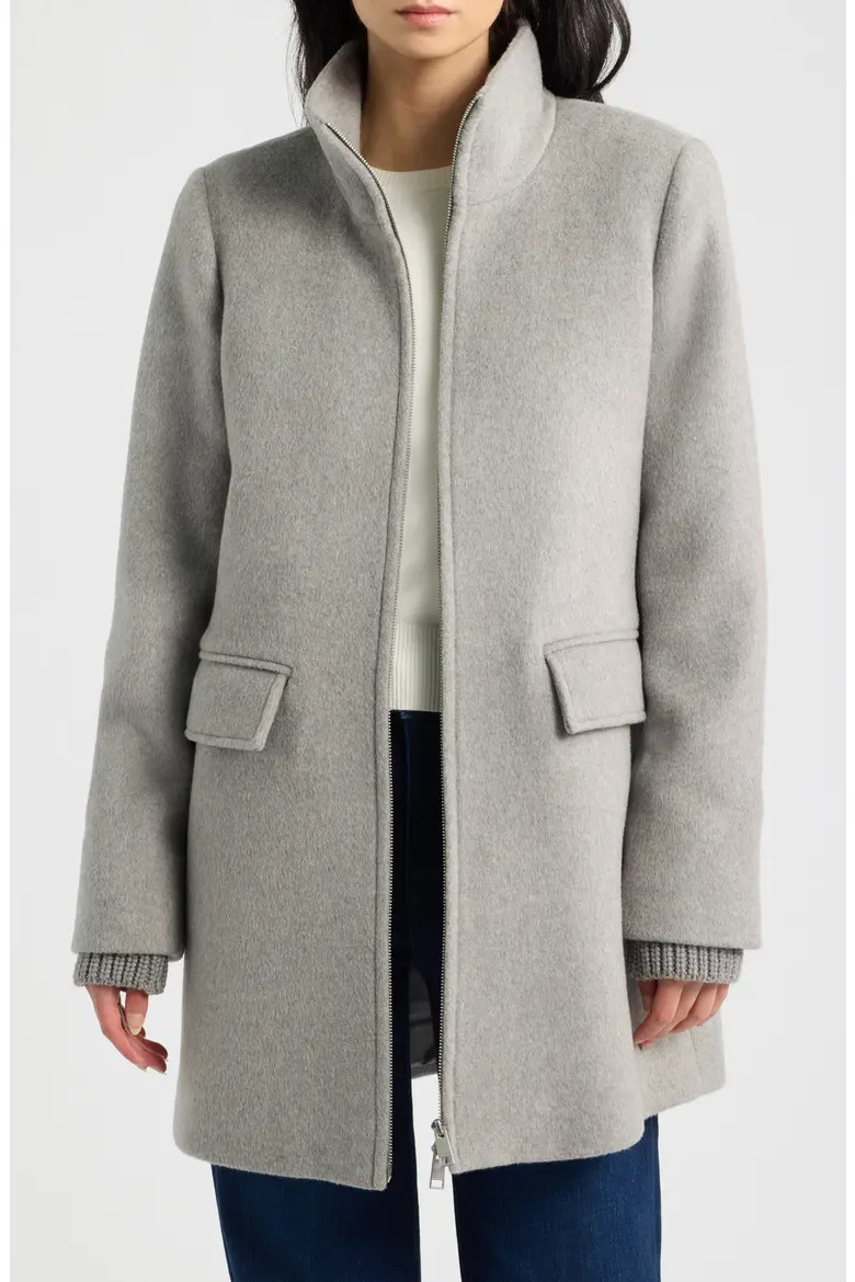 Stand Collar Wool & Cashmere Blend Coat (Women) | Nordstrom | Nordstrom