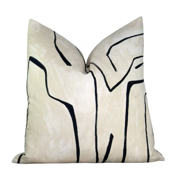 Pillow Cover Graffito Linen/onyx ON BOTH SIDES Abstract | Etsy | Etsy (US)