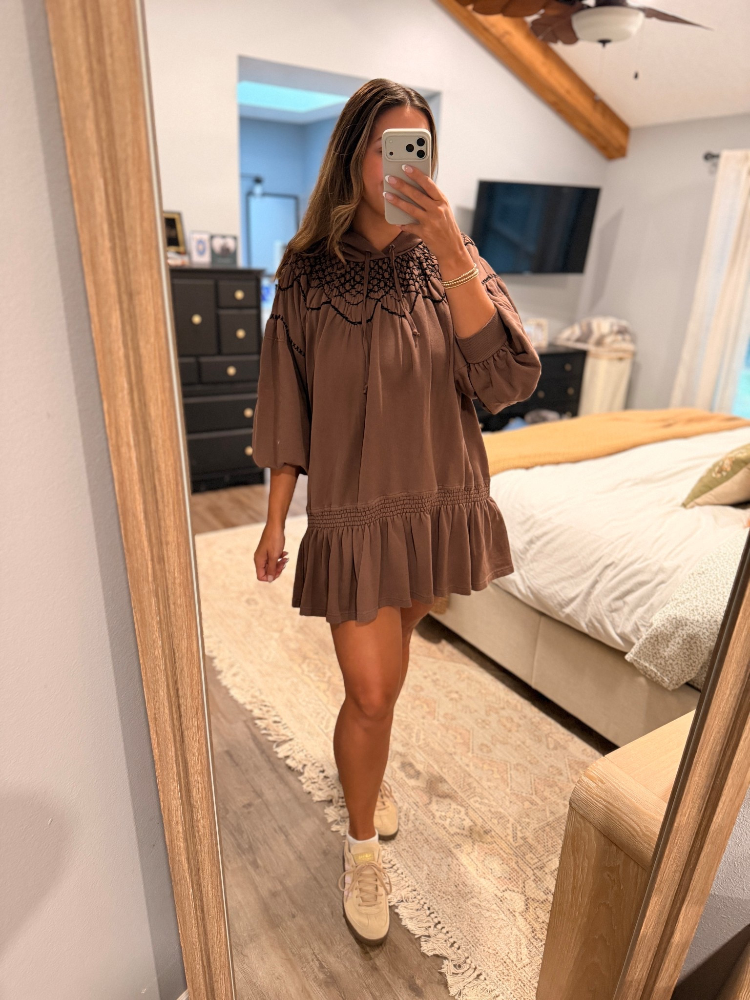 Fall winter look sweatshirt dress cute and comfy outfit. This exact style is out of stock from Free People, but I linked similar options! 🤎

#LTKSeasonal #LTKHoliday #LTKGiftGuide