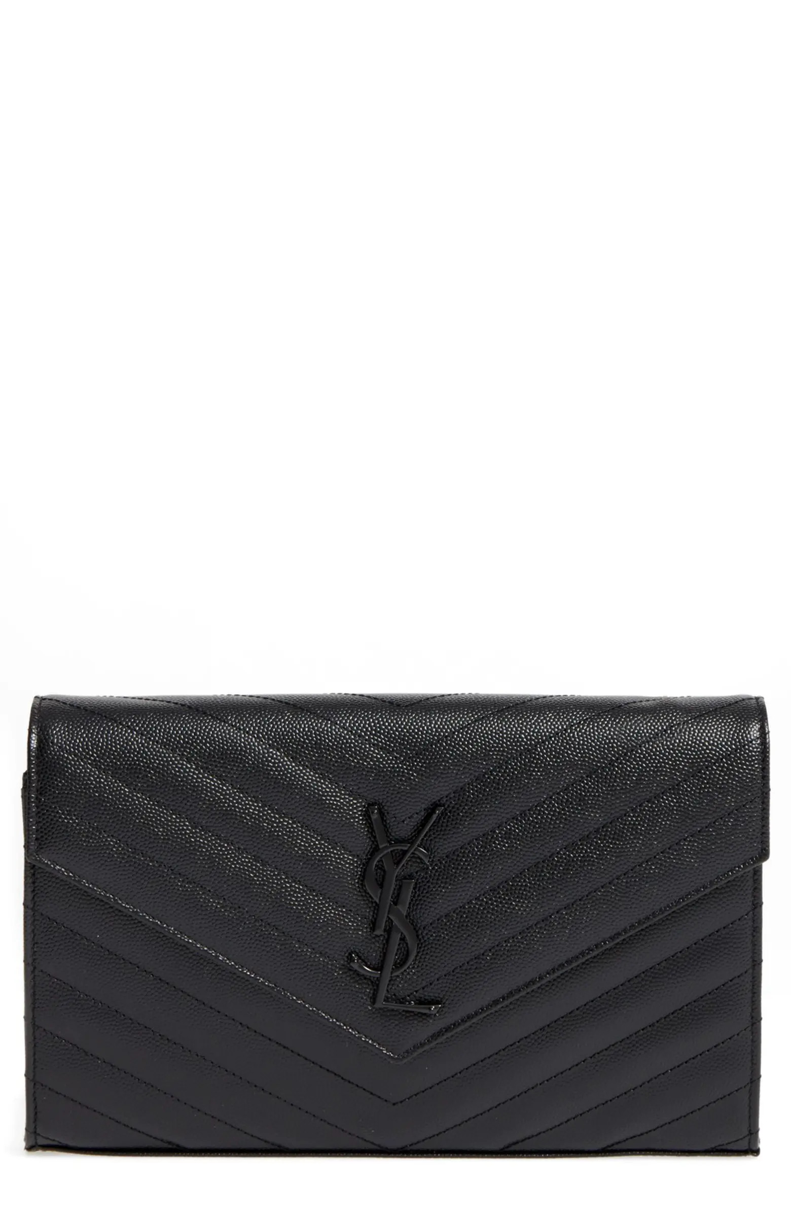 Saint Laurent Monogram Quilted Leather Wallet on a Chain | Nordstrom | Nordstrom