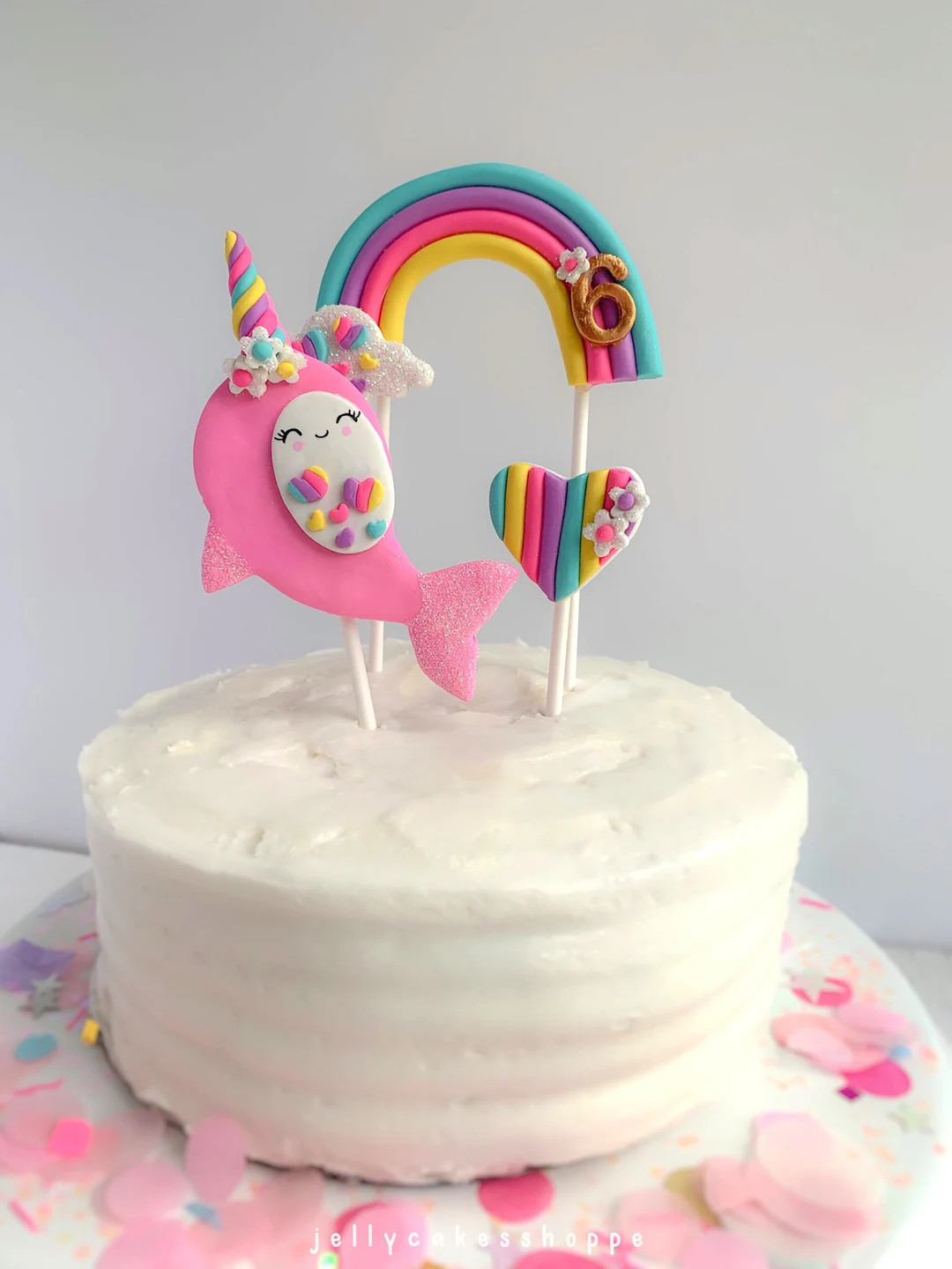 Rainbow Narwhal Cake Topper, Narwhal Birthday, Personalized Rainbow Cake Topper, Nonedible, Narwh... | Etsy (Global)