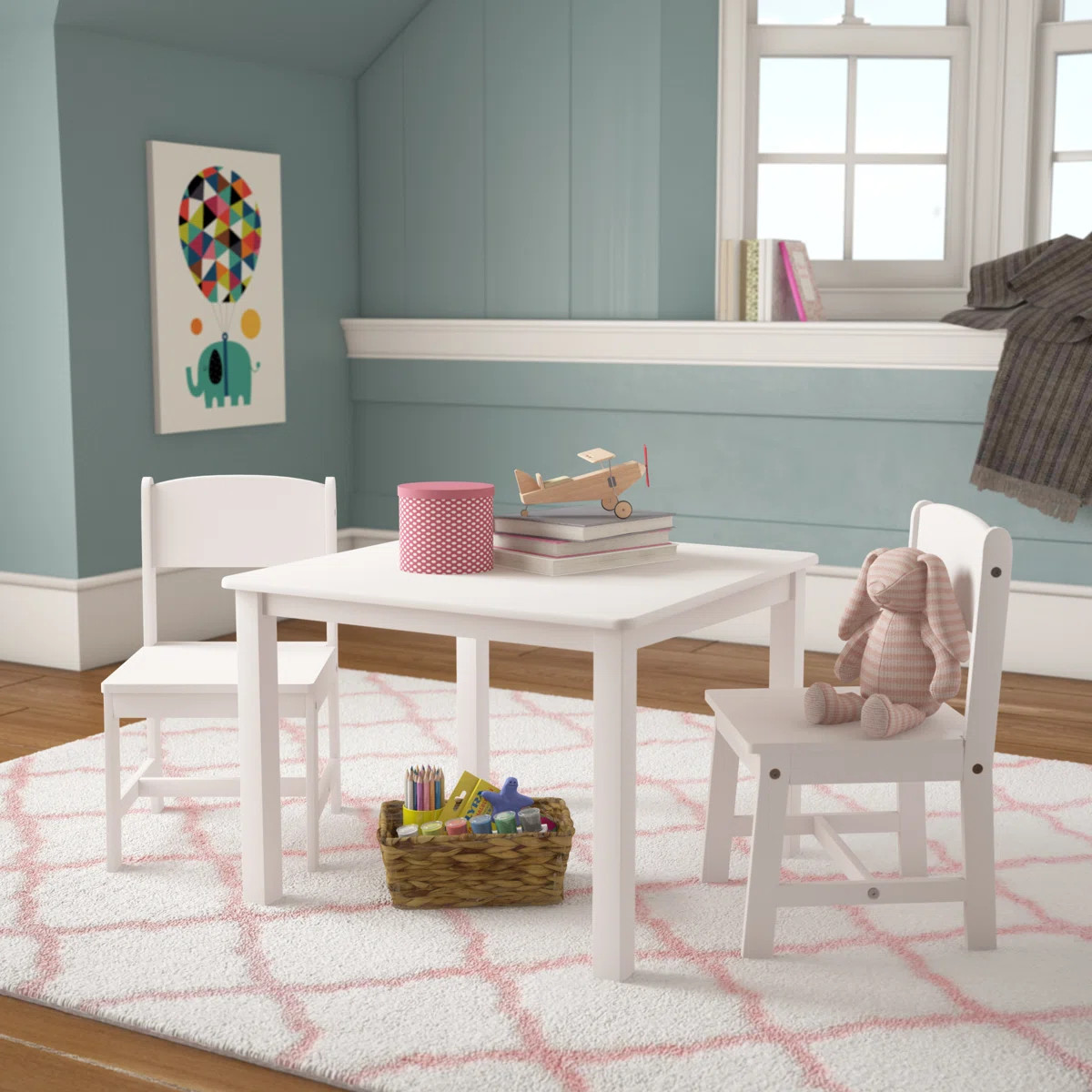Wooden Aspen Table & 2 Chair Set, Children's Furniture - White | Wayfair North America