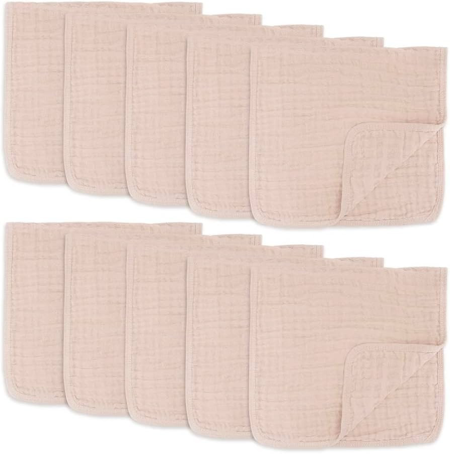 Comfy Cubs Muslin Burp Cloths Large 100% Cotton Hand Washcloths for Babies, Baby Essentials 6 Lay... | Amazon (US)
