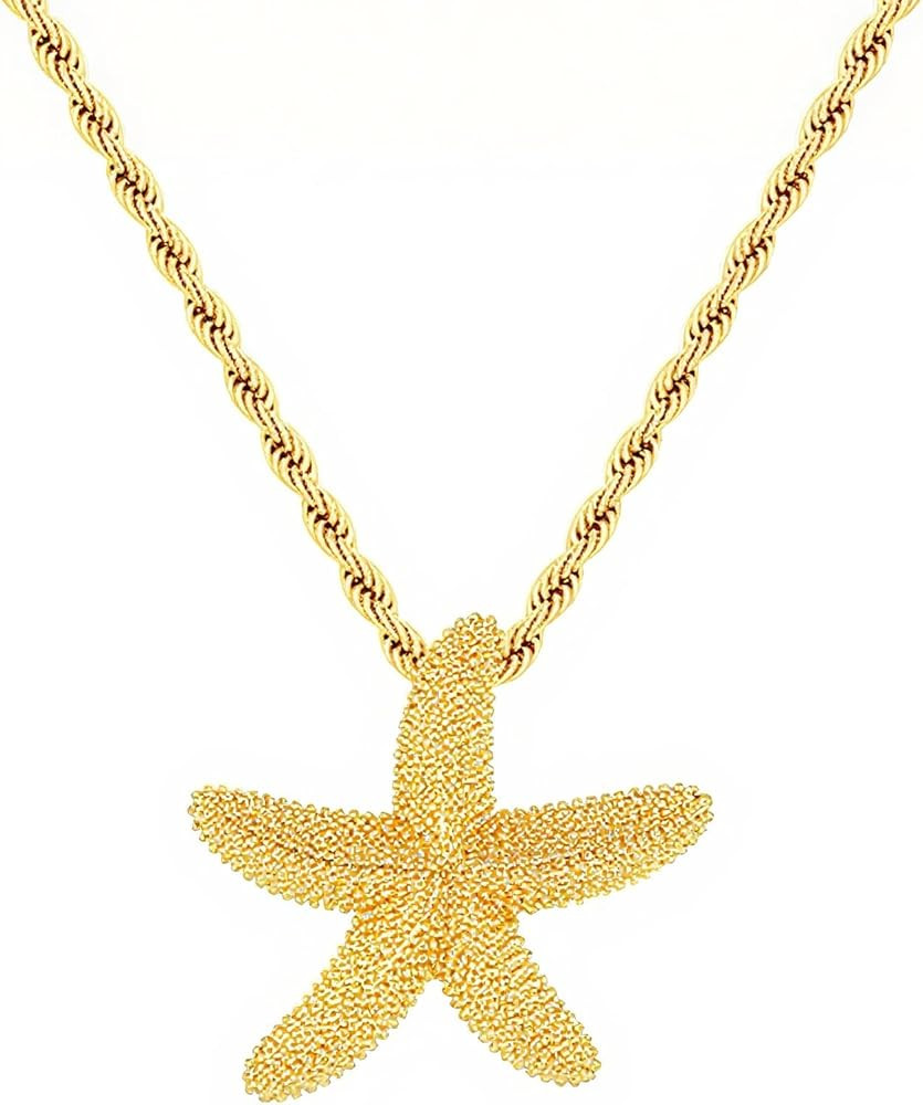 Adjustable Starfish Pendant Necklace for Women - Delicate Gold & Silver Twisted Chain, Ocean-Them... | Amazon (CA)