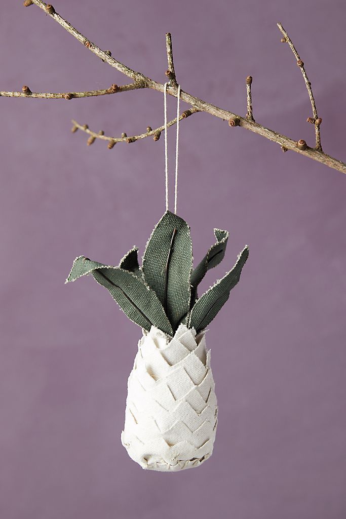 Recycled Canvas Pineapple Ornament | Anthropologie (US)