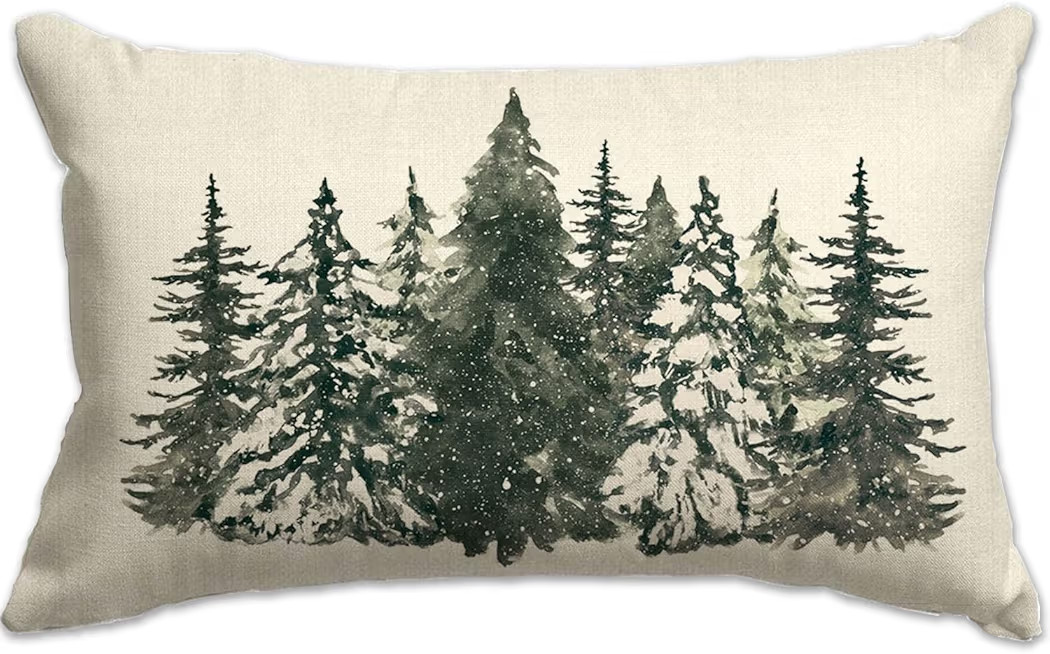 Christmas Pillow Cover 12X20 Colorlife Christmas Tree Lumbar Pillow Cover Holiday Decorations Thr... | Amazon (US)