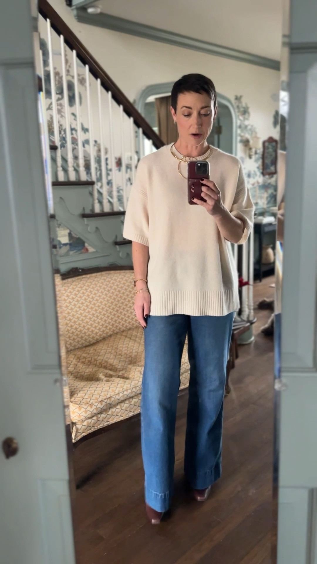 Denim trousers forever 🫶
And this sweater tee is perfect for spring (and on major sale)!

#LTKootd #LTKOver40 #LTKSaleAlert