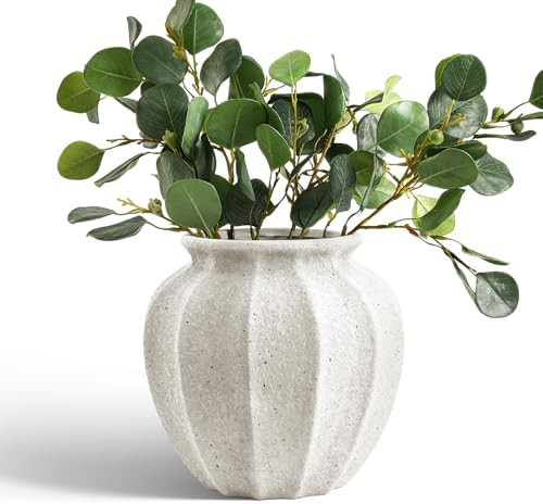 LE TAUCI 9.3" Ceramic Vase, Artisan Large White Ceramic Vase for Modern Farmhouse Home Decor, Sub... | Amazon (US)