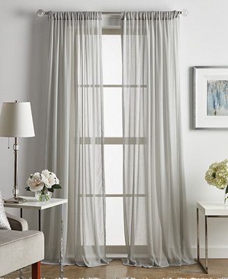 Martha Stewart Collection Glacier Sheer Curtain Panels Collection & Reviews - All Window Treatmen... | Macys (US)