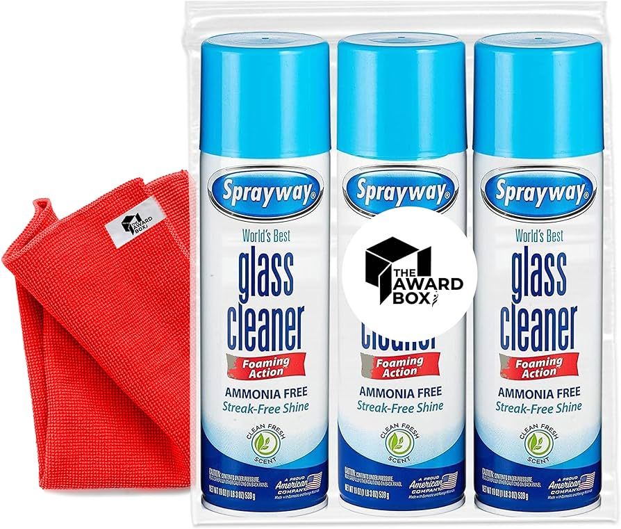 The Award Box Sprayway Glass Cleaner Foam Action Cleaner 19 oz. with Cleaning Cloth in Packaging ... | Amazon (US)