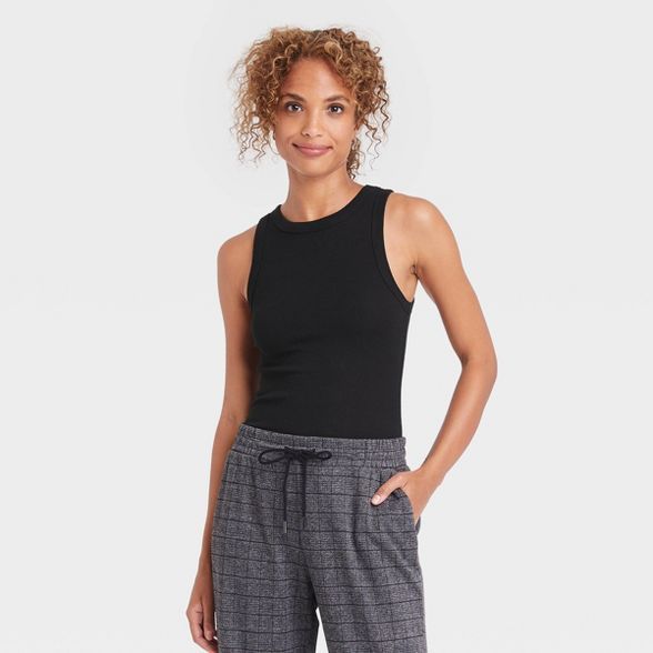 Women's Ribbed Crewneck Tank Bodysuit - A New Day™ | Target