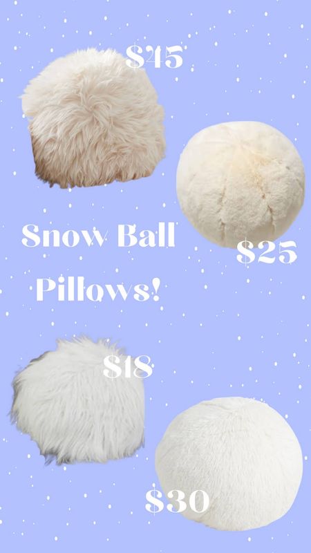 Snowballs - pillows - throw pillows - winter decor - holiday decor - home decor - white sphere pillow - fur - Sherpa - fluffy - round toss pillow - seasonal decor

#LTKHoliday #LTKSeasonal #LTKhome