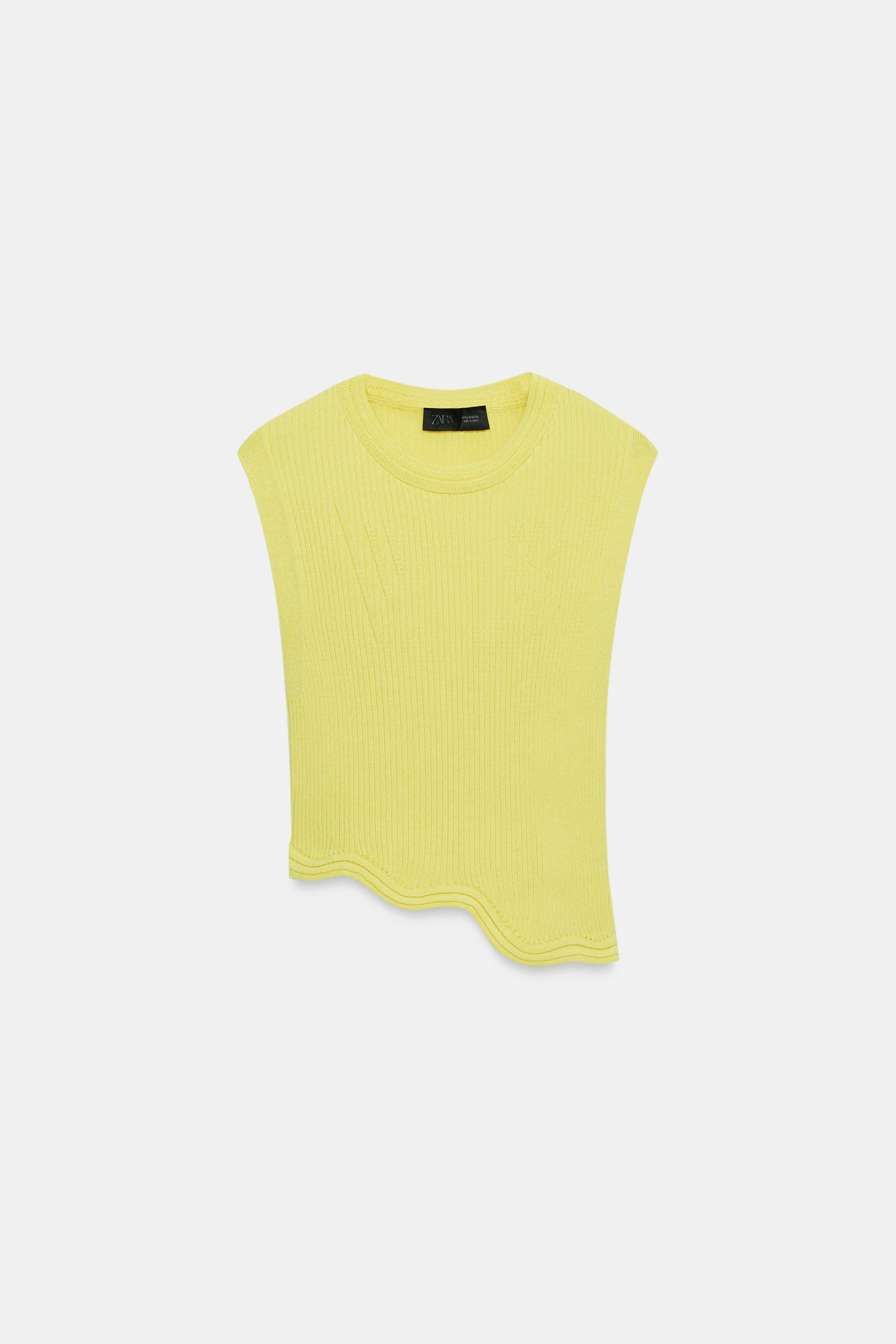 ASYMMETRIC RIB KNIT TOP | Zara US