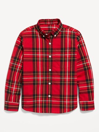Patterned Poplin Built-In Flex Shirt for Boys | Old Navy (US)