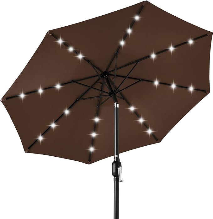 Best Choice Products 10ft Solar Powered Aluminum Polyester LED Lighted Patio Umbrella w/Tilt Adju... | Amazon (US)