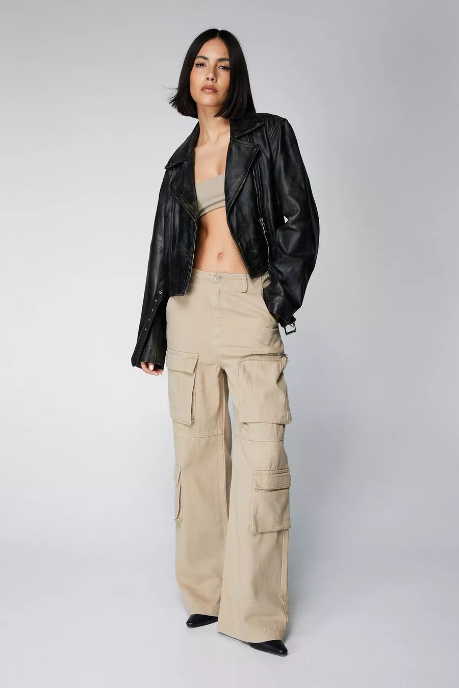 High Waist Wide Leg Cargo Pants | Nasty Gal (US)