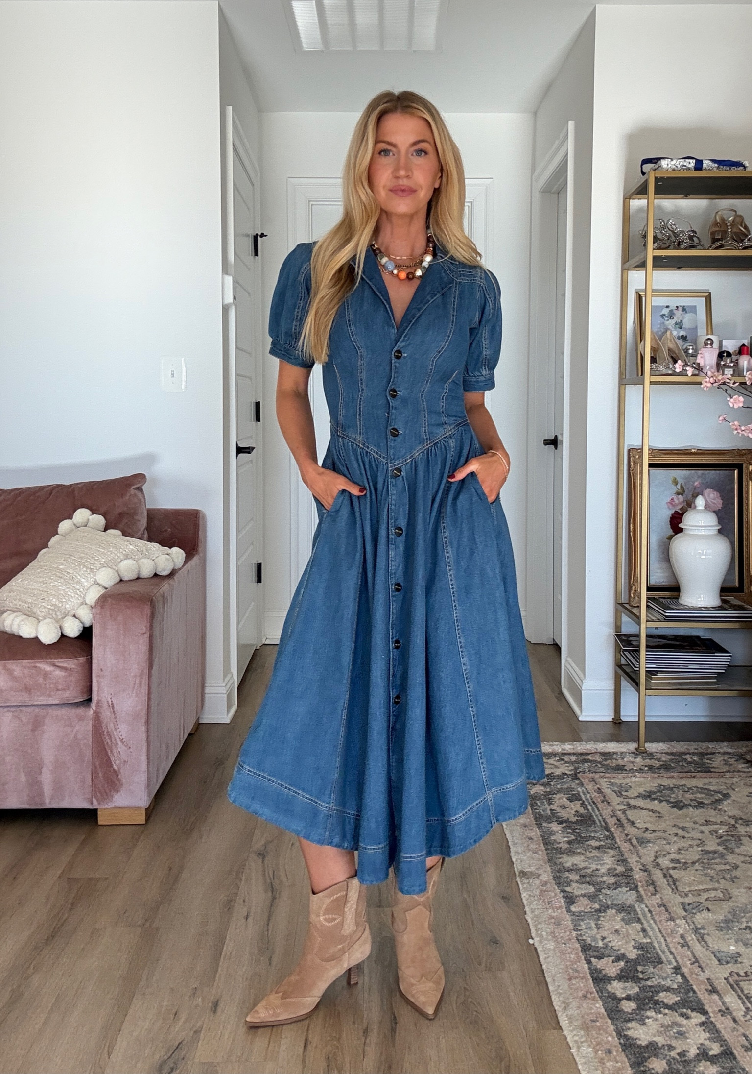 Outfit from @anthropologie on sale for 30% off! Use code LEANNE30 
DRESS: Runs big and stretches out, I’d rec sizing down. Wearing a 0
BOOTS: Run TTS
NECKLACE: I cut off the charm with pliers and love it much more this way! 
@anthropologie 

#LTKVideo #LTKSeasonal #LTKsalealert