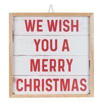 Holiday Time We Wish You A Merry Christmas Hanging Sign Decoration, 18" x 18" | Walmart (US)