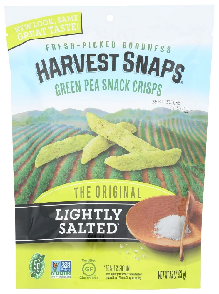 HARVEST SNAPS LIGHTLY SALTED SNAP PEA CRISPS, 3.3 OZ. | Walmart (US)